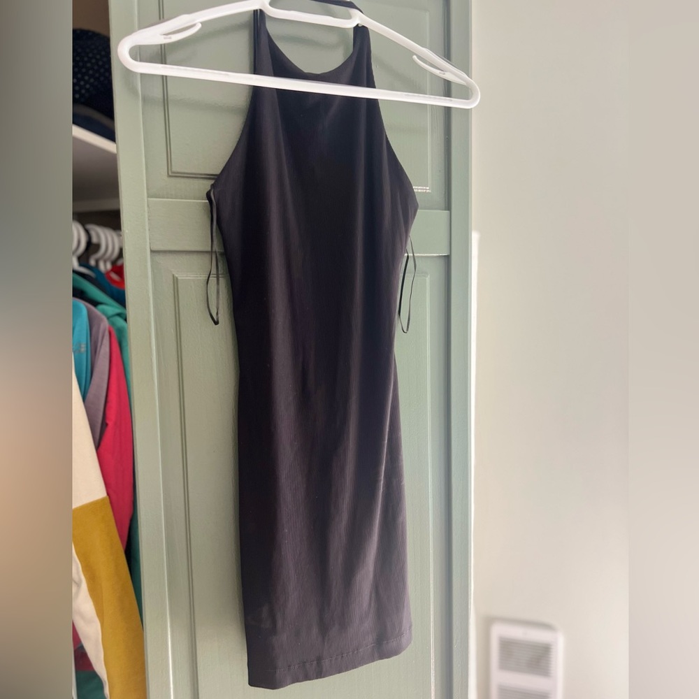 Mini open back strap dress